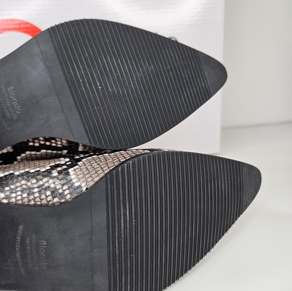 Blondo Emelia Brown Snake Print Leather Western Style Waterproof Ankle Boot Sz 8 - Picture 10 of 10